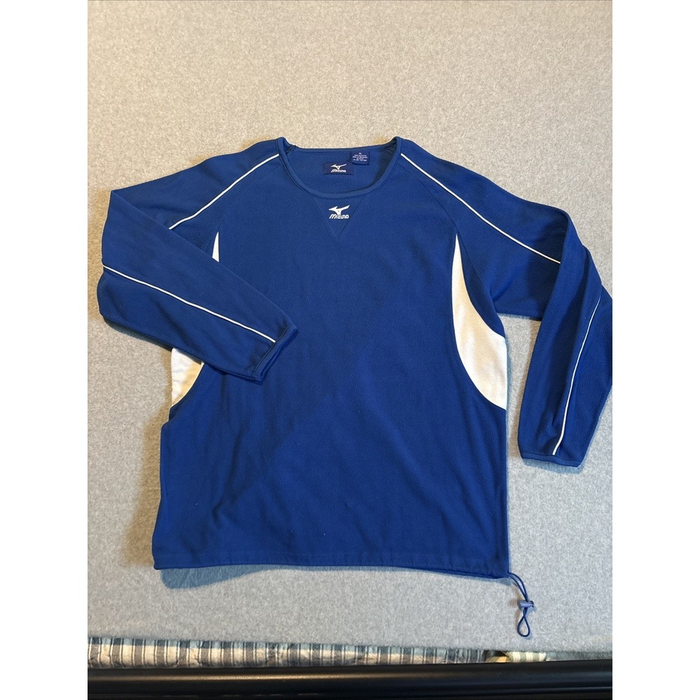 Mizuno Pullover Fleece Crewneck Sweater‎ Blue Men's XL Very Good Cond.